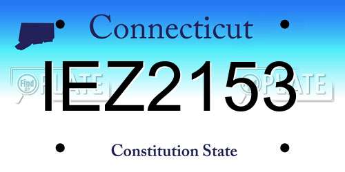 IEZ2153 Connecticut License Plate