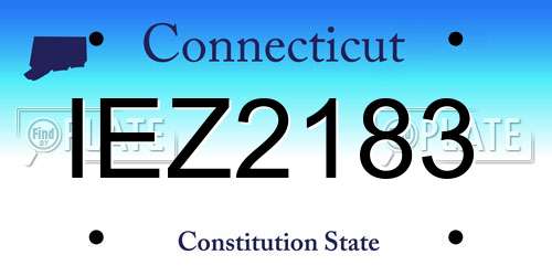 IEZ2183 Connecticut License Plate