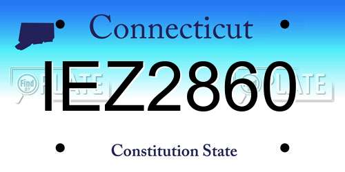 IEZ2860 Connecticut License Plate