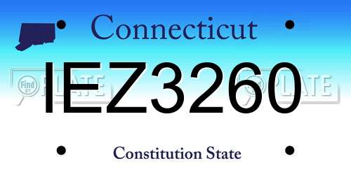 IEZ3260 Connecticut License Plate