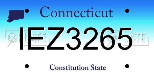 IEZ3265 Connecticut License Plate