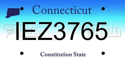 IEZ3765 Connecticut License Plate