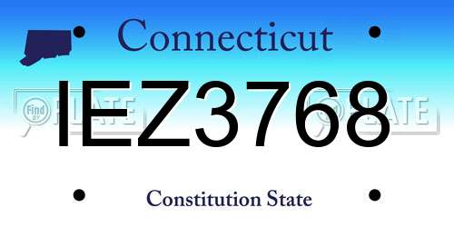 IEZ3768 Connecticut License Plate