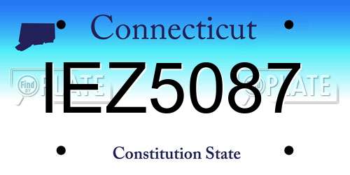 IEZ5087 Connecticut License Plate