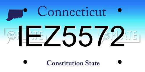 IEZ5572 Connecticut License Plate