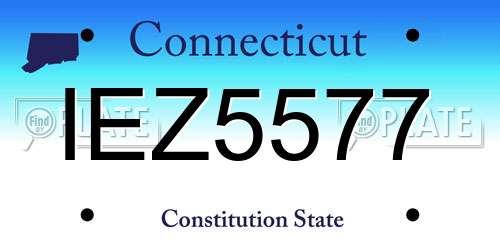 IEZ5577 Connecticut License Plate