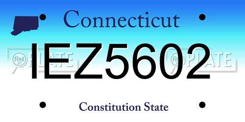 IEZ5602 Connecticut License Plate