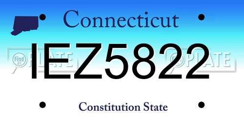 IEZ5822 Connecticut License Plate