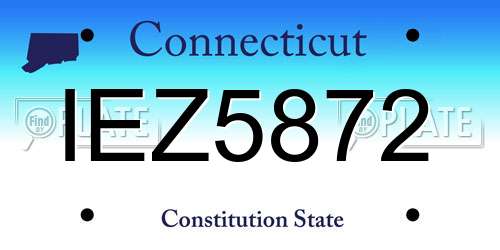 IEZ5872 Connecticut License Plate