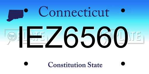 IEZ6560 Connecticut License Plate