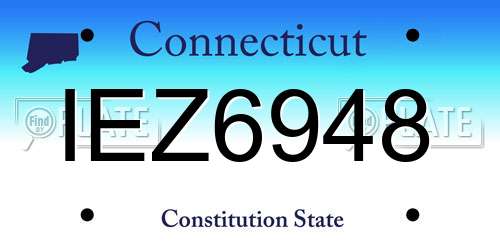 IEZ6948 Connecticut License Plate
