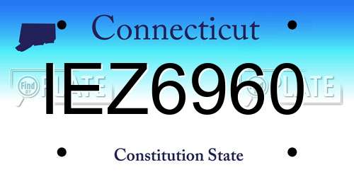 IEZ6960 Connecticut License Plate