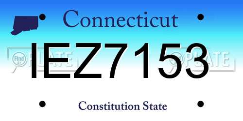 IEZ7153 Connecticut License Plate