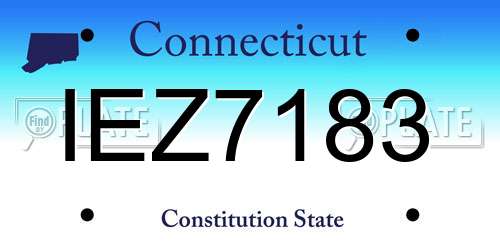 IEZ7183 Connecticut License Plate
