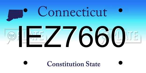 IEZ7660 Connecticut License Plate
