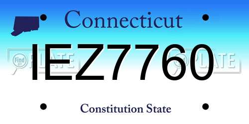IEZ7760 Connecticut License Plate