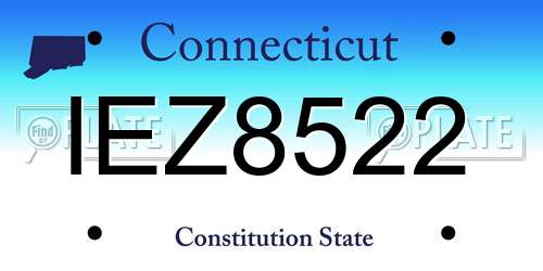 IEZ8522 Connecticut License Plate