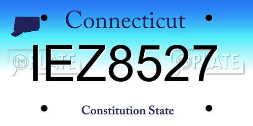 IEZ8527 Connecticut License Plate