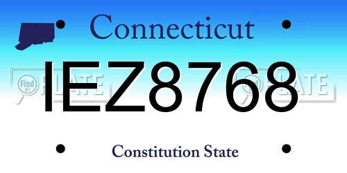 IEZ8768 Connecticut License Plate