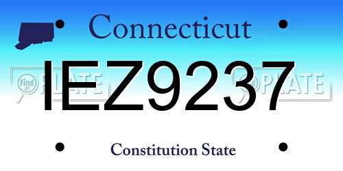 IEZ9237 Connecticut License Plate