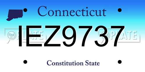 IEZ9737 Connecticut License Plate