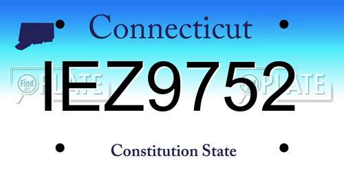 IEZ9752 Connecticut License Plate