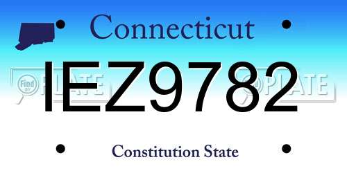 IEZ9782 Connecticut License Plate