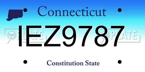 IEZ9787 Connecticut License Plate