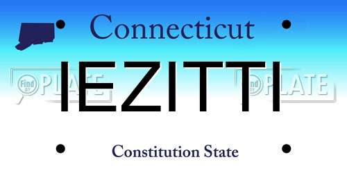 IEZITTI Connecticut License Plate