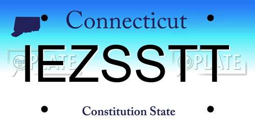 IEZSSTT Connecticut License Plate