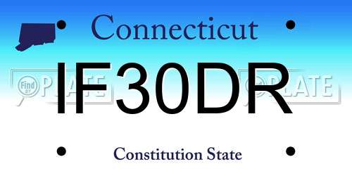 IF30DR Connecticut License Plate