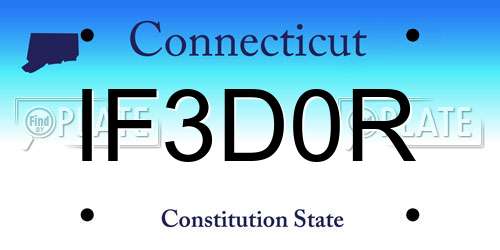 IF3D0R Connecticut License Plate
