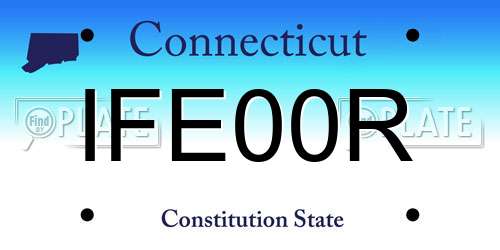IFE00R Connecticut License Plate