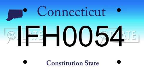 IFH0054 Connecticut License Plate