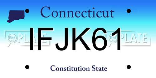 IFJK61 Connecticut License Plate