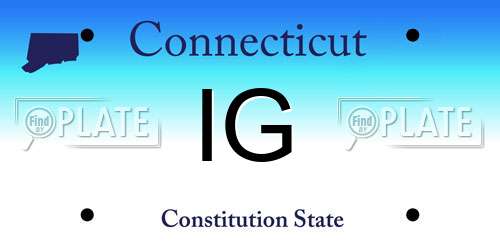 IG Connecticut License Plate