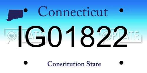 IG01822 Connecticut License Plate