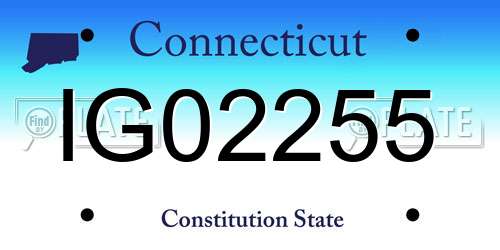 IG02255 Connecticut License Plate