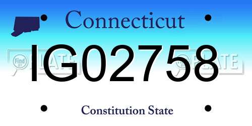 IG02758 Connecticut License Plate