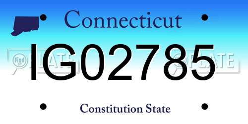 IG02785 Connecticut License Plate