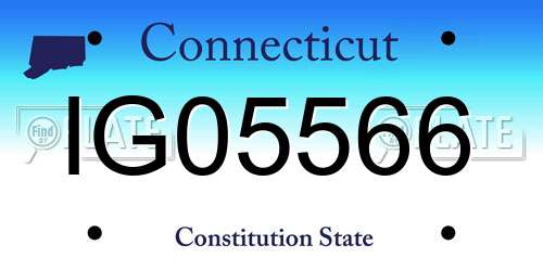 IG05566 Connecticut License Plate