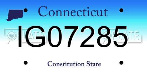 IG07285 Connecticut License Plate
