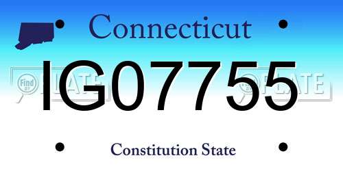 IG07755 Connecticut License Plate