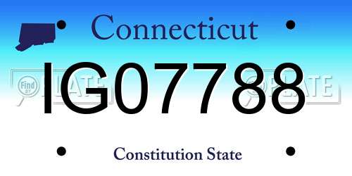 IG07788 Connecticut License Plate