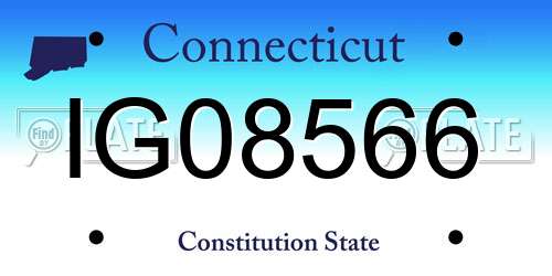 IG08566 Connecticut License Plate