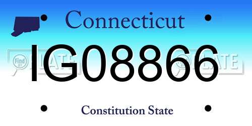 IG08866 Connecticut License Plate