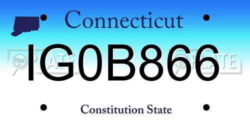 IG0B866 Connecticut License Plate