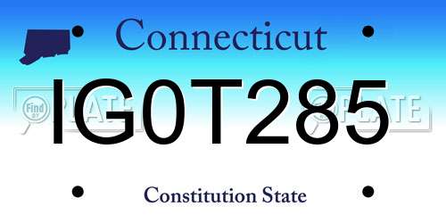 IG0T285 Connecticut License Plate