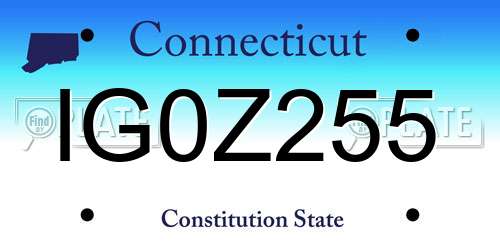 IG0Z255 Connecticut License Plate