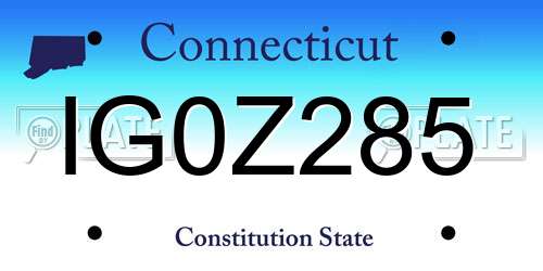 IG0Z285 Connecticut License Plate